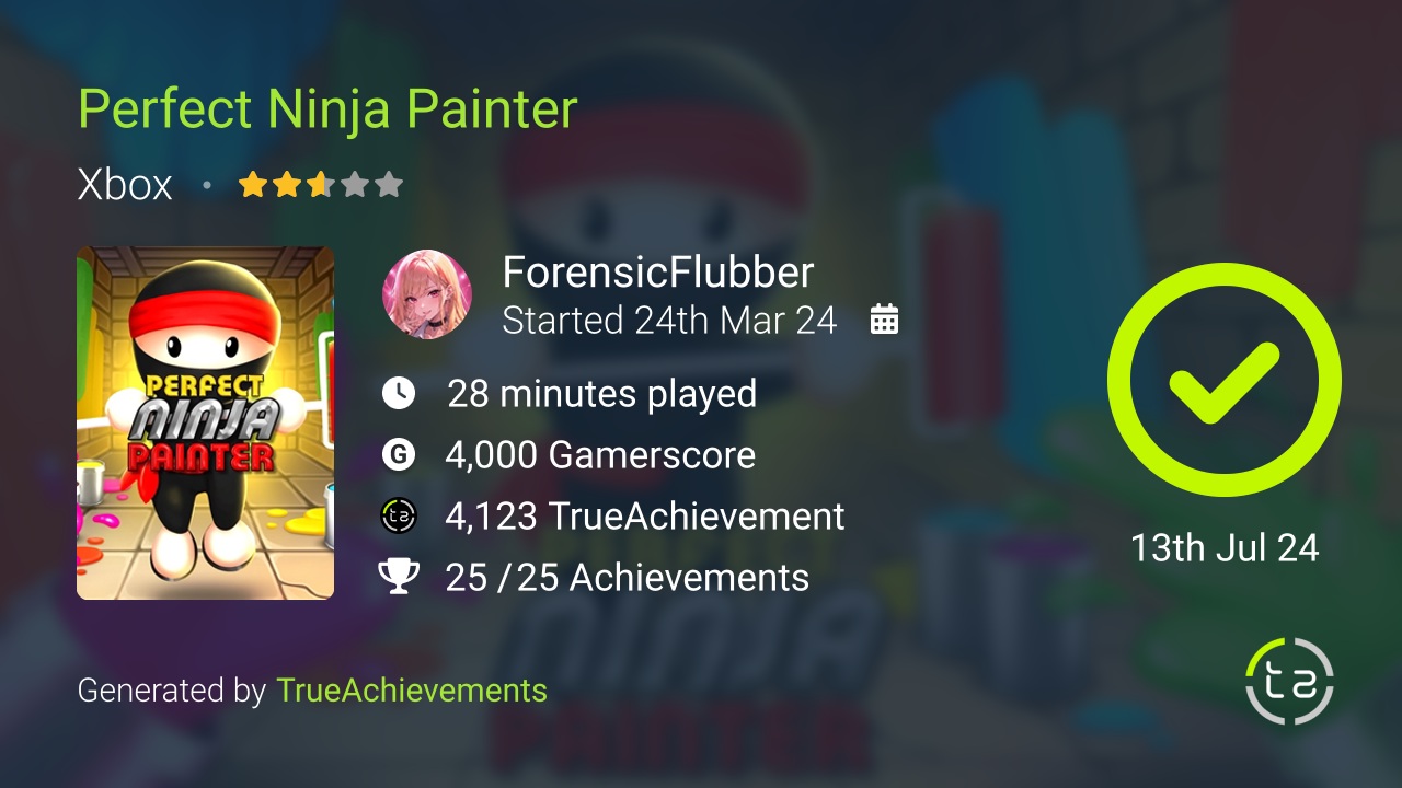 Perfect Ninja Painter achievement summary